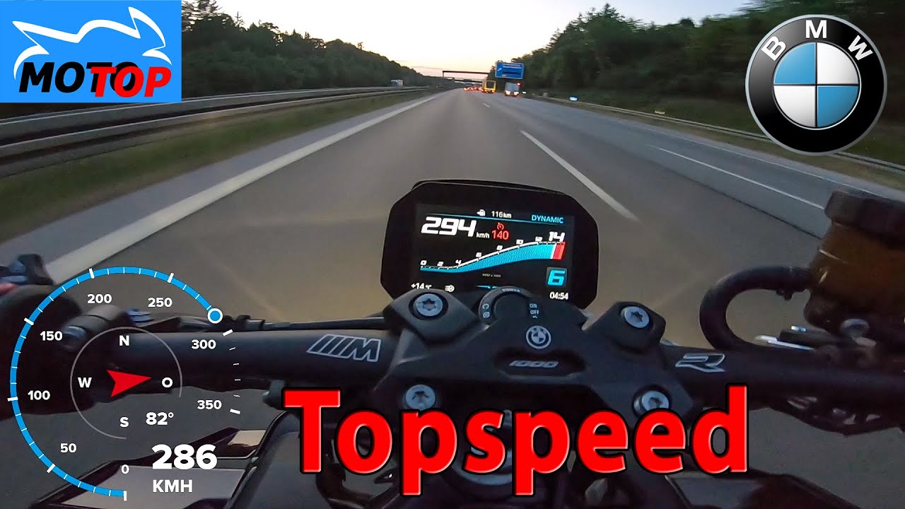 BMW M1000R (2023) - TOPSPEED on AUTOBAHN - GPS 286 km/h