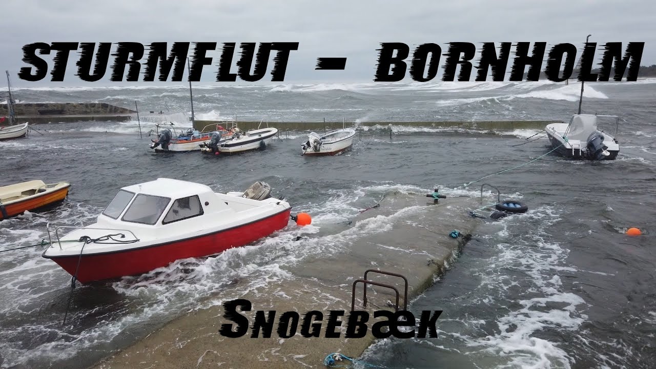 STURMFLUT 20.-21. Okt. 2023 Bornholm Snogebæk (Snogebaek) Storm surge Baltic Sea - Ostsee - Denmark