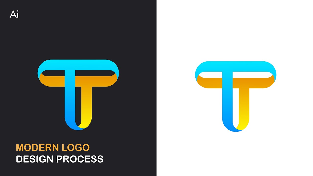The Modern T Logo Design Process | Adobe Illustrator Tutorials