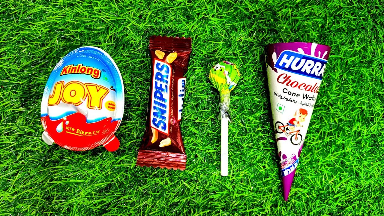 ASMR Unboxing: Chocolate Cone, Snipers Bar, Lollipop & Surprise Egg | Satisfying Sounds