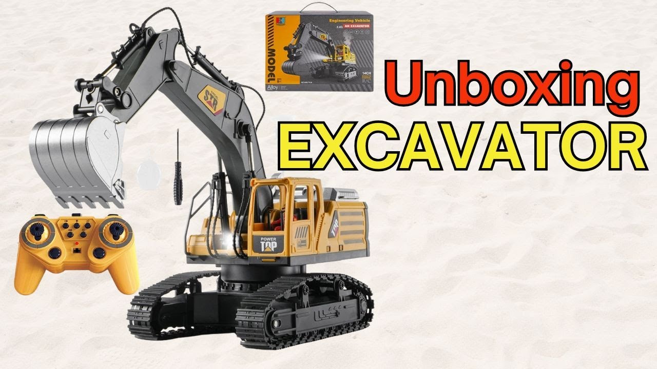 🚜 Unboxing RC Excavator 14 Channel with Smoke Effect! | Cool Heavy Equipment Toy for Kids