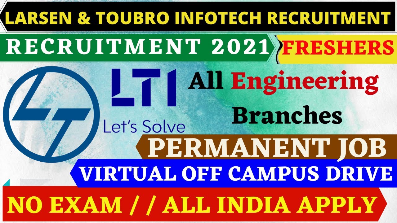 Larsen & toubro Mega Recruitment For Freshers CIVIL ENGINEER 2021