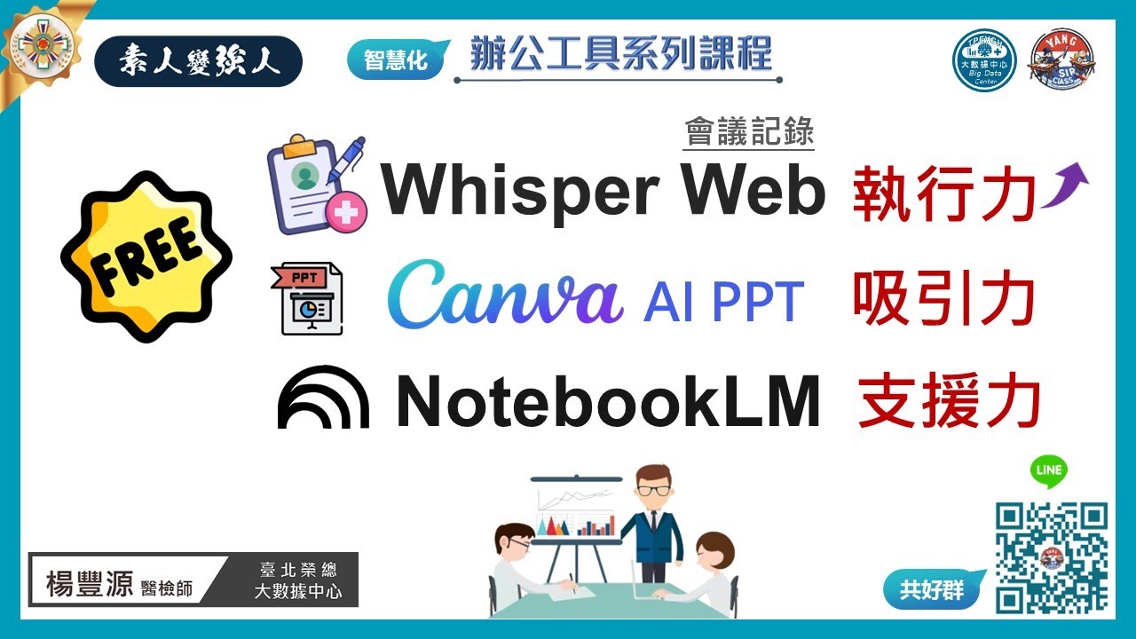 日常辦公AI化：三大數位工具的導入與操作示範 #notebooklm #canva #whisper
