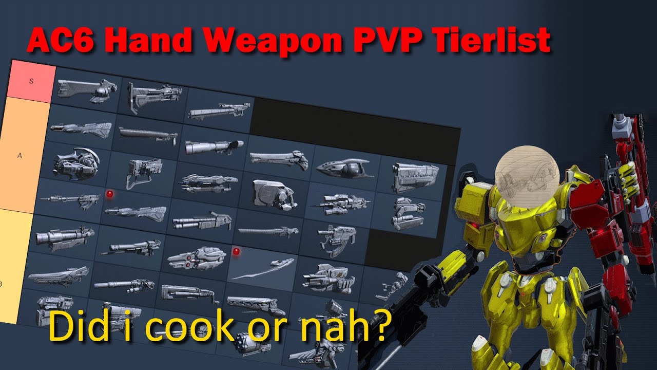AC6 PVP Hand weapon tierlist: Does the speedrunner know whats up or nah?