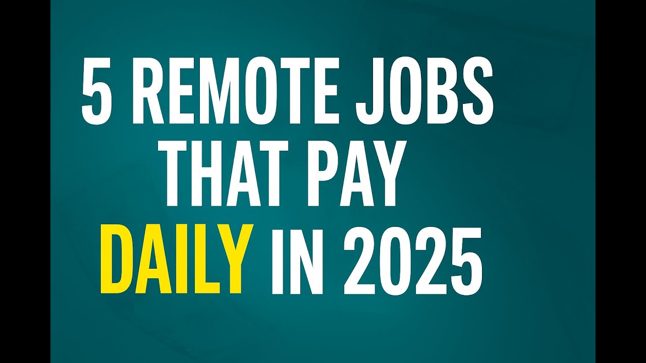 5 Remote Jobs That Pay You DAILY in 2025 💻 (Get Paid Fast!)
