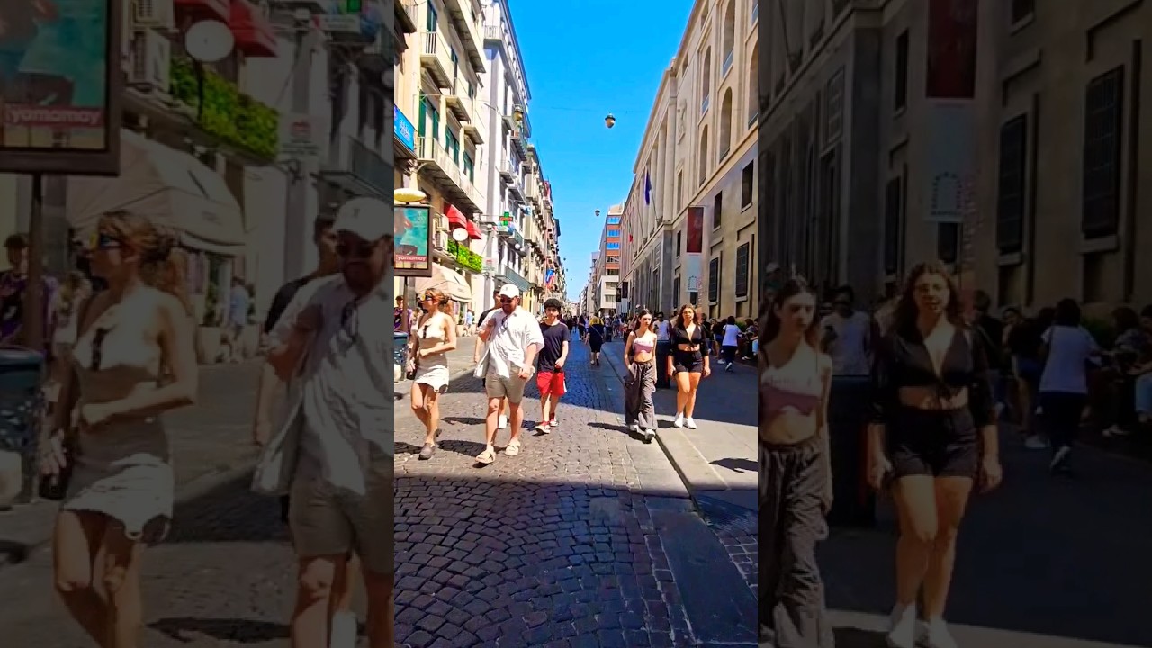 Via Toledo - Most Famous Street in Naples Italy , Have you been here? #shorts #walkingtour #tourism