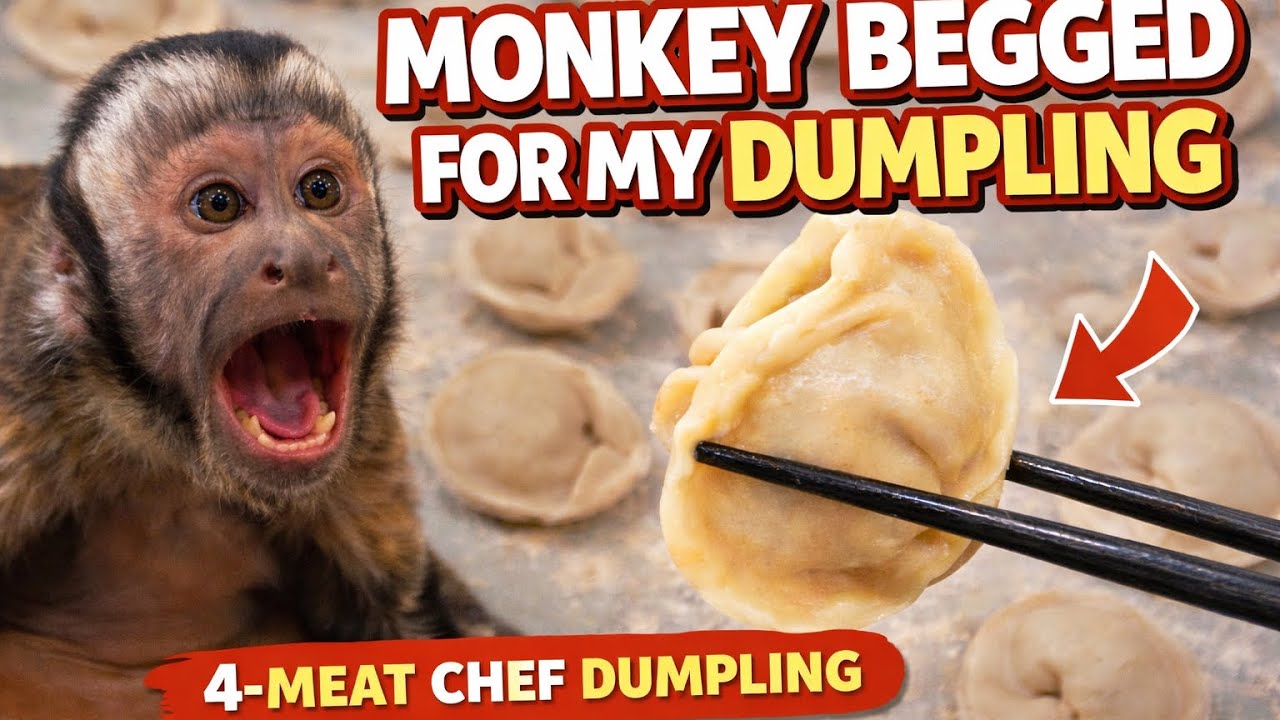 Capuchin Monkey Tries a $100 Homemade Dumpling