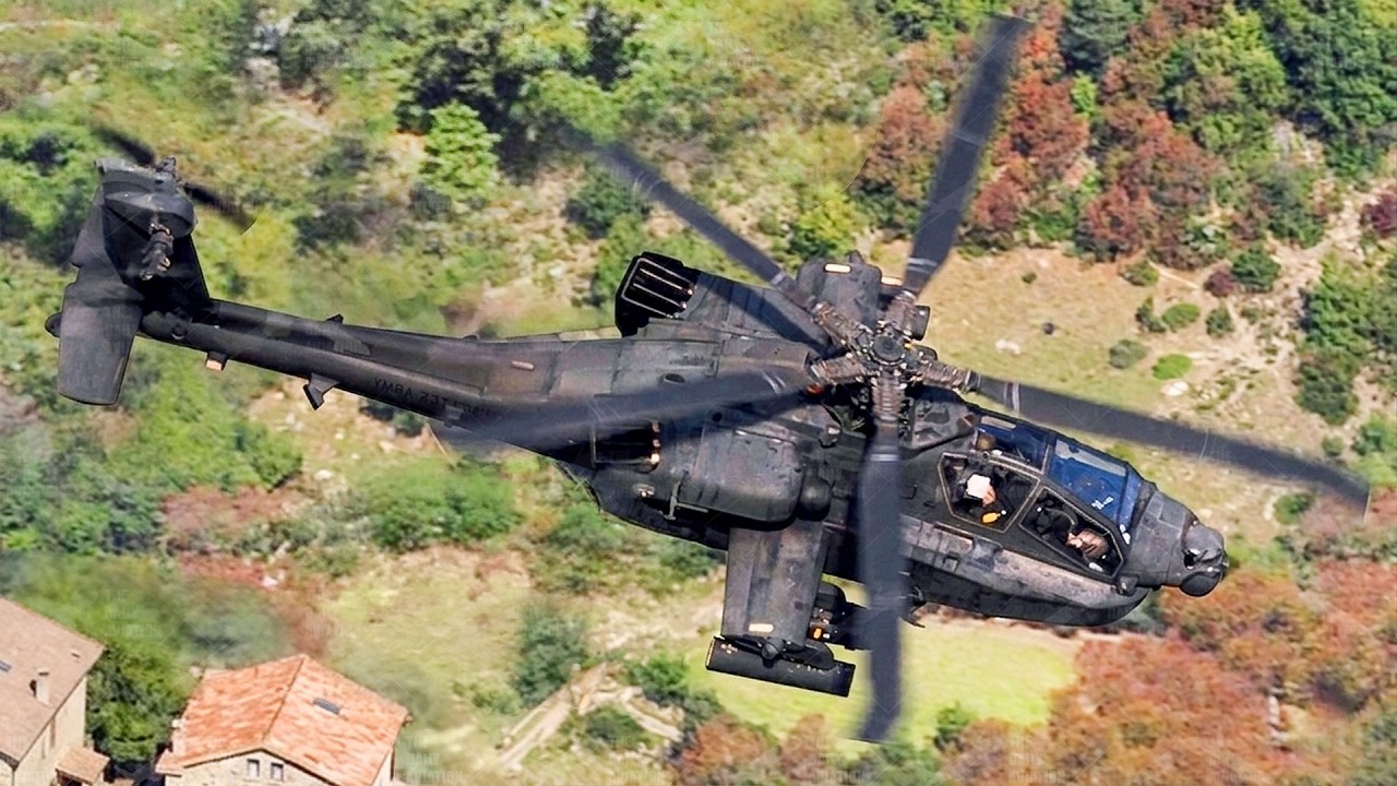 US AH-64 Apache in Action at Insanely Low Altitude