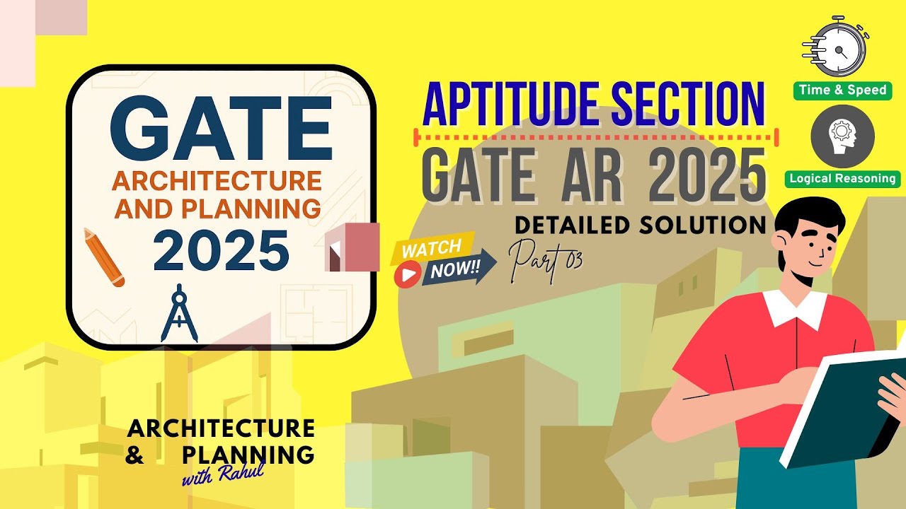 GATE AR 2025 Solution | #Architecture & Planning | #Aptitude Questions | Detailed solution | #PYQs