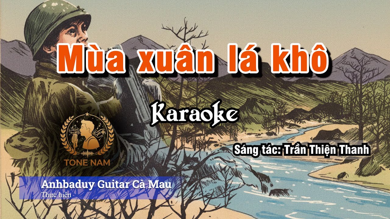 Mùa xuân lá khô | Karaoke | Tone Nam - Bbm | Anhbaduy Guitar - Cà Mau