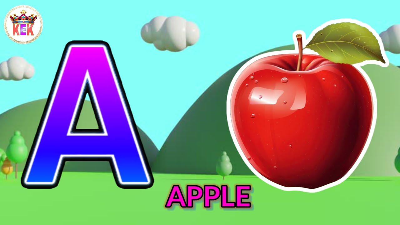 A for Apple b for ball c for cat, Apple ball cat dog elephant, full abcd video, abcd, KEK
