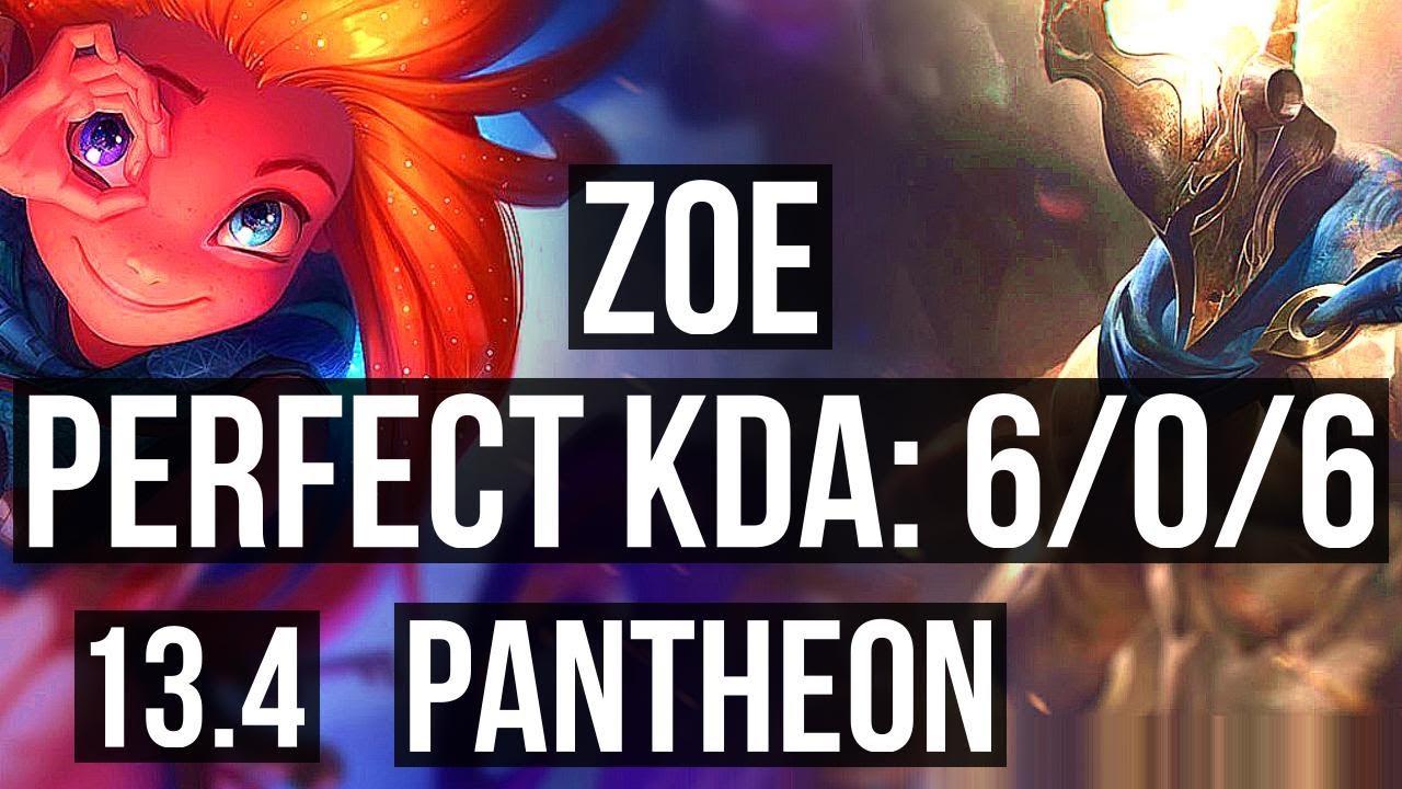 ZOE vs PANTHEON (MID) | 6/0/6, 1600+ games, 1.7M mastery, Dominating | EUW Master | 13.4