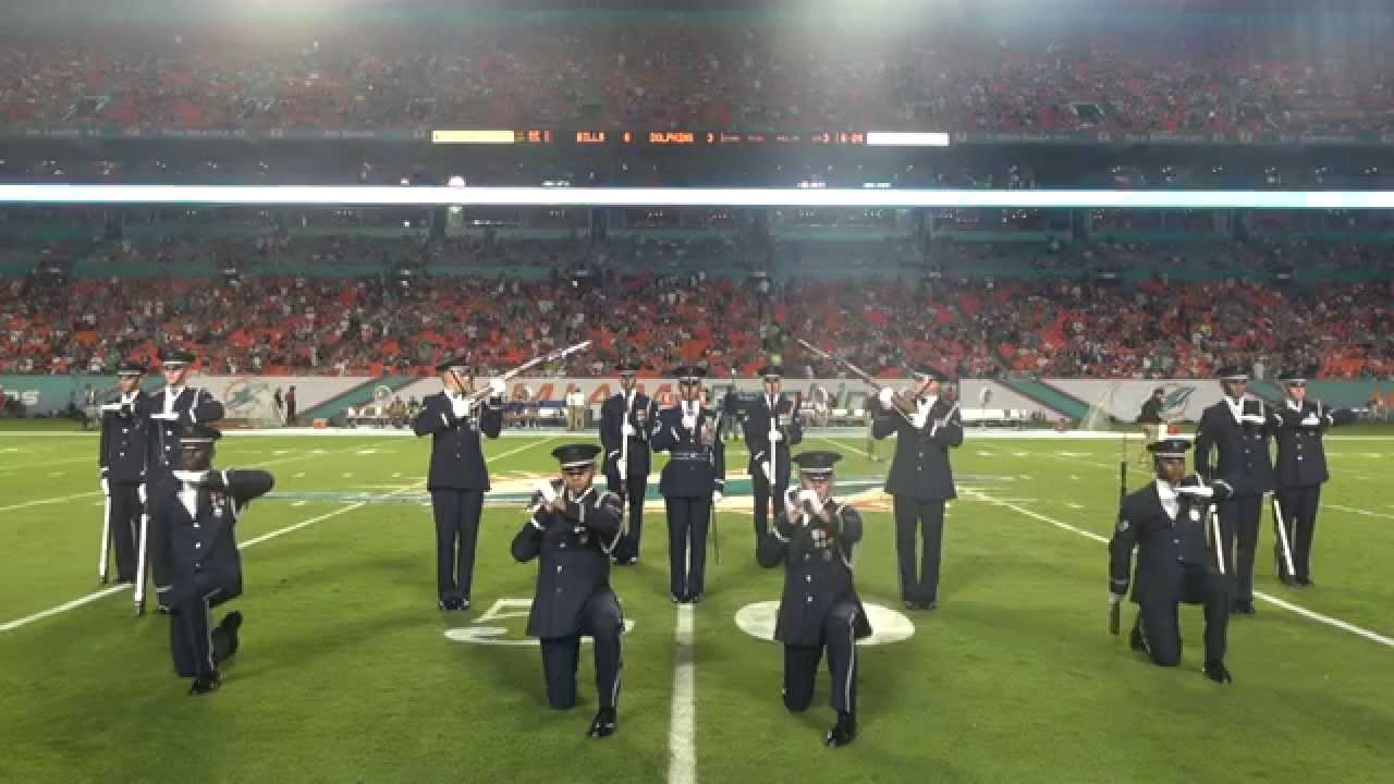 USAF Honor Guard Drill Team @ Thursday Night Football, Miami Dolphins 11/13/2014