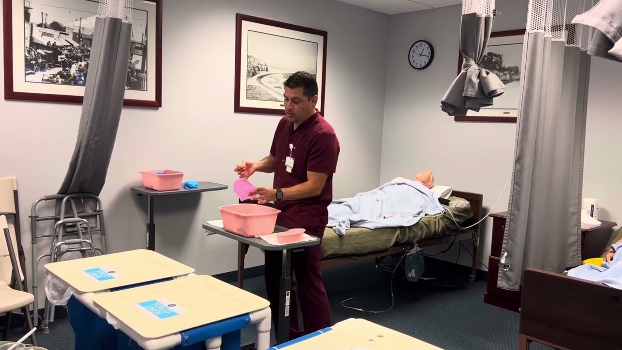 Edutrack CNA skill #5 Cleans upper or lower dentures