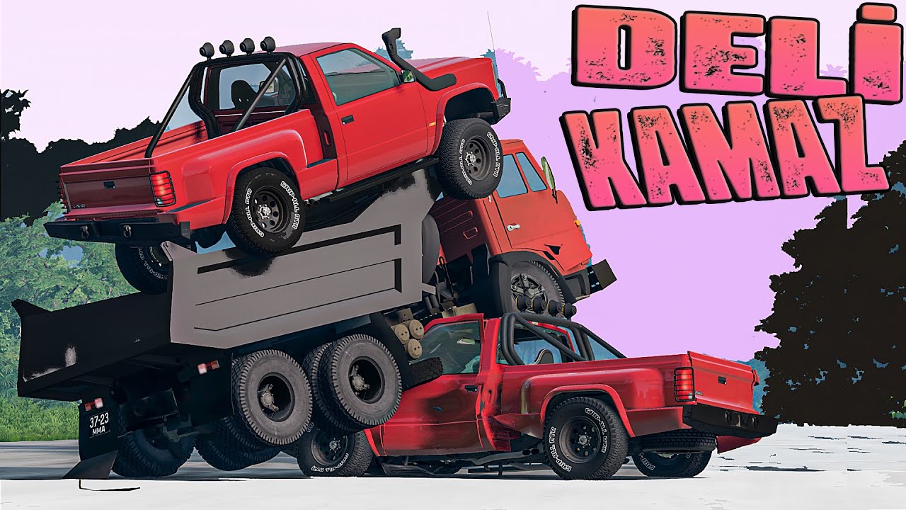 Müharibədən Təxliyyə 8  Kamaz İlə Qəzalar Əsəbi Baba | Maşın Oyunları | BeamNG.Driver 