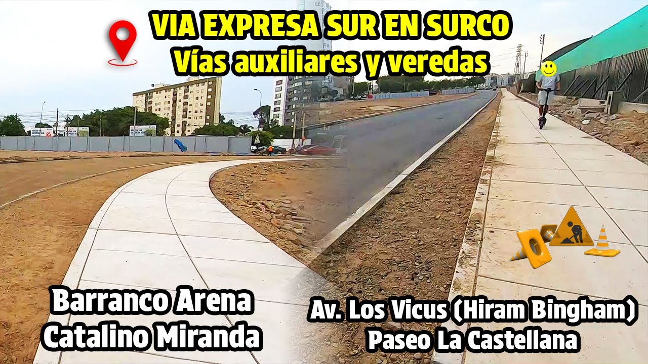 Obras VIA EXPRESA SUR EN SURCO: VIAS AUXILIARES | Catalino Miranda | Colegio HIRAM BINGHAM 2025