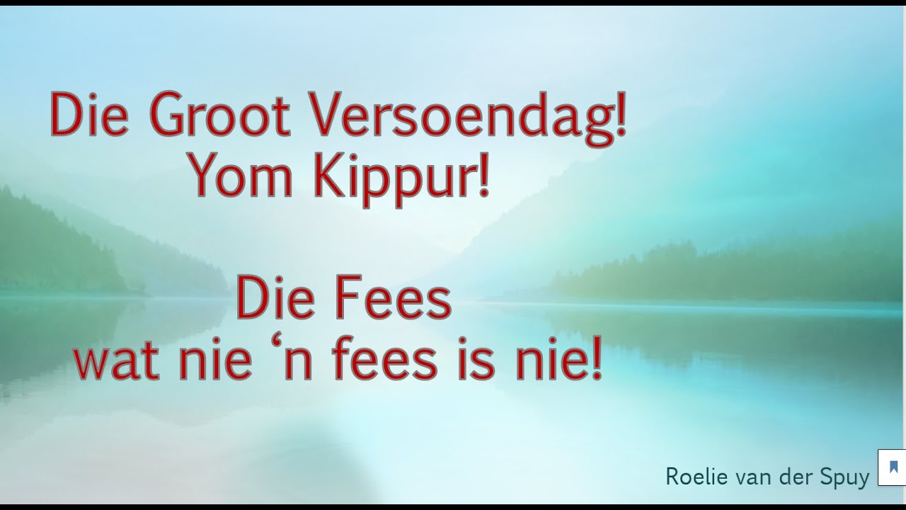Lees Nuut! DIe Groot Versoendag - DIe Fees wat nie 'n fees is nie!