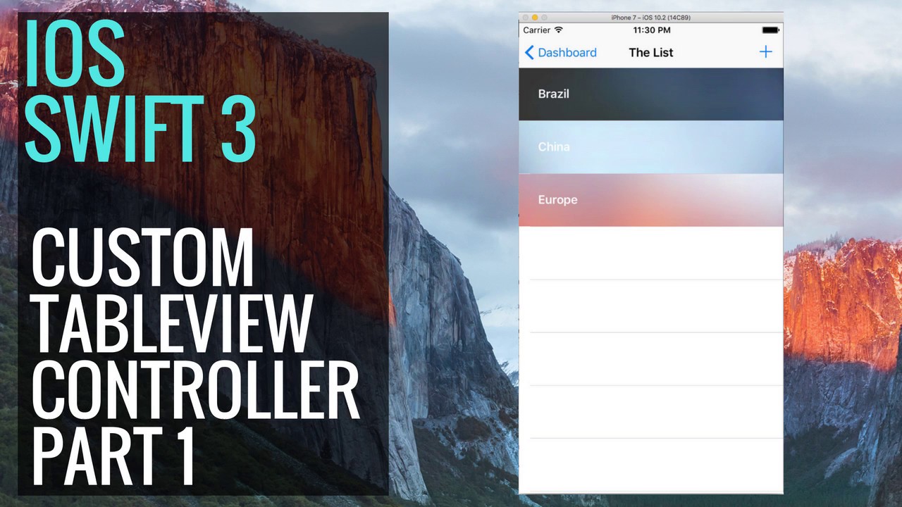 How to | Tableview Controller - Custom Table View Cells Part 1 - ( Swift 3 )