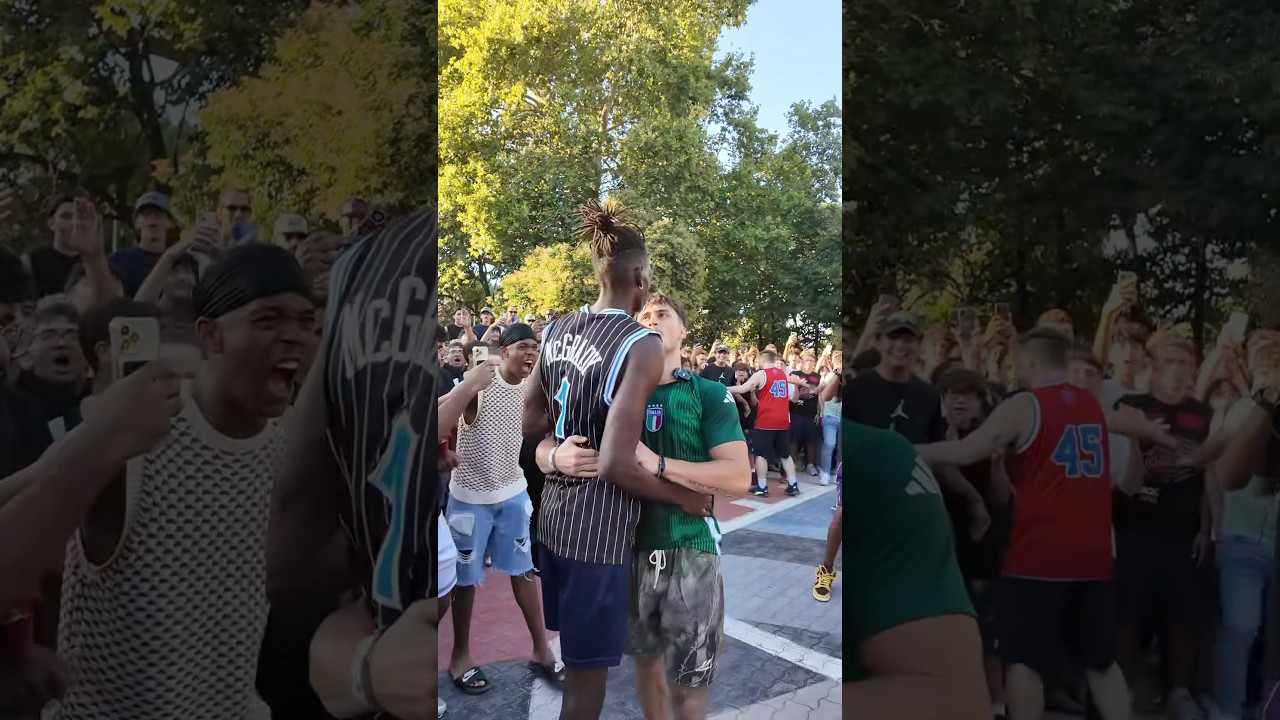 Никогда не сдавайся в поединке 1 на 1. Даже против 6-футового итальянского BABA 🇮🇹 #уличныйбол #б...
