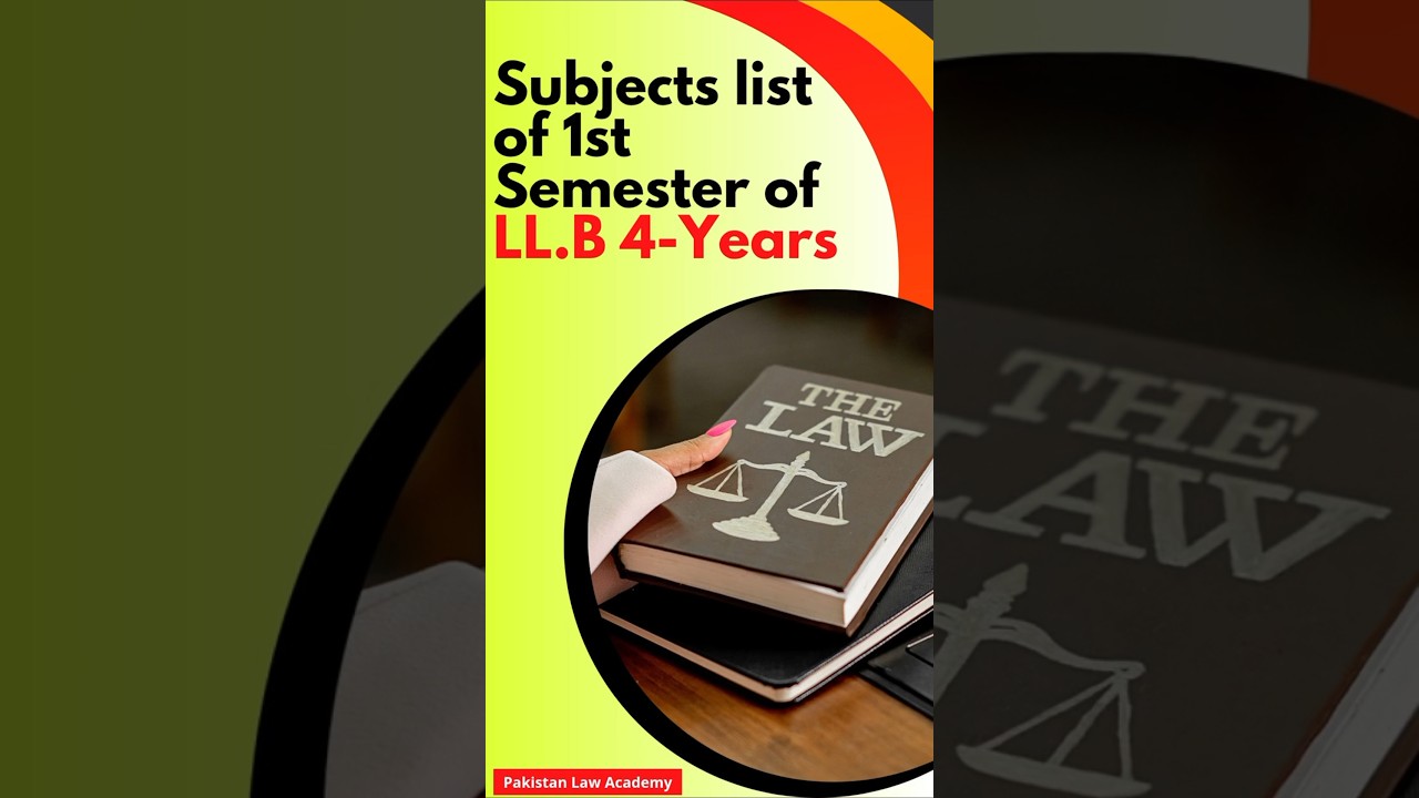 Subjects List of 1st Semester for LL.B 4 Years Program in Pakistan and their meanings #llb4years