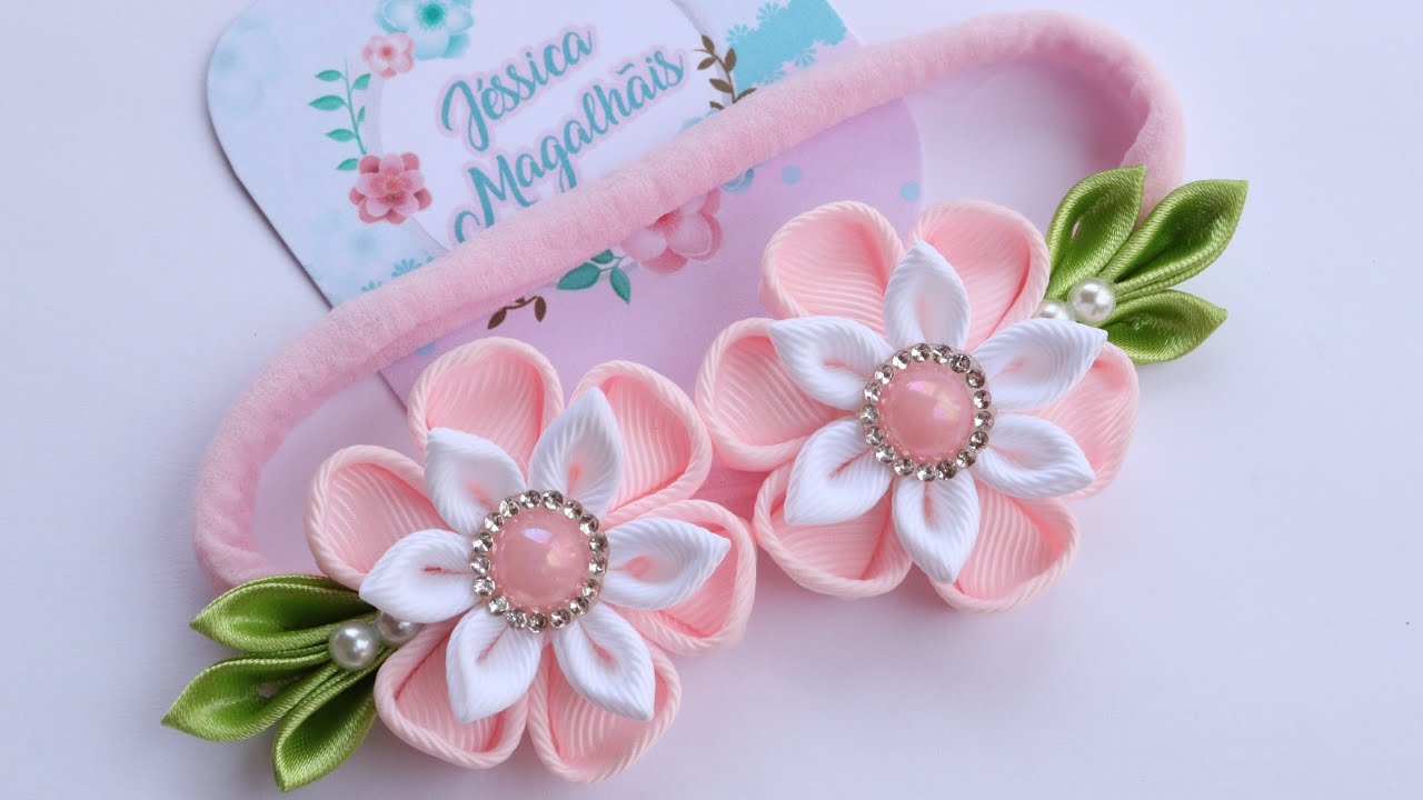 Como Fazer Flor De Fita - Flor De Fita De Gorgurão - Flor Fácil - Sash flower - Handmade Flower