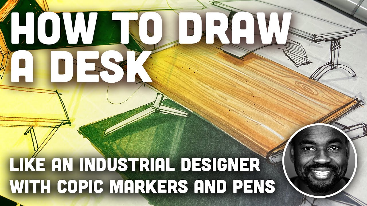 Sketch A Day: How to draw a desk like an industrial designer with markers