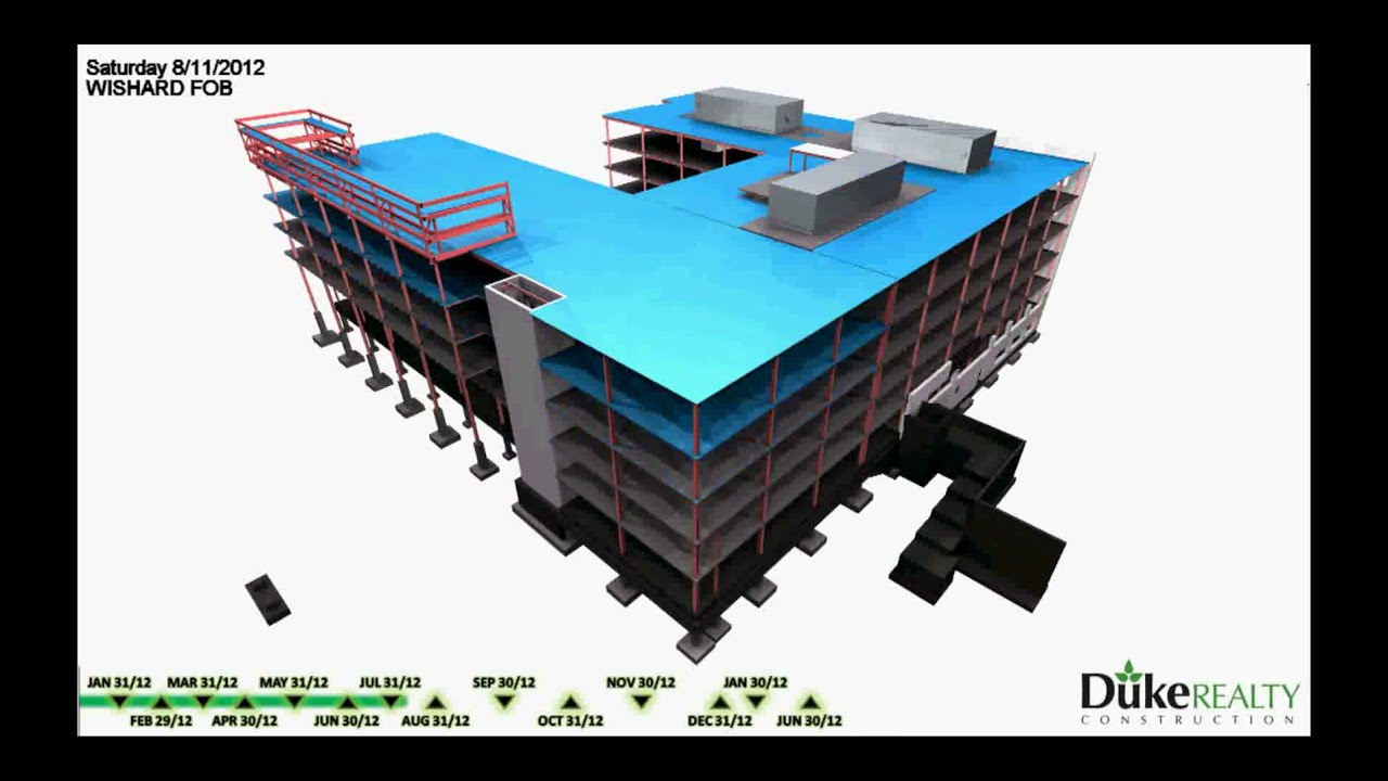 BIM 4D Scheduling - Building Information Modeling - Construction Sequencing (Flyaround) - ENGworks