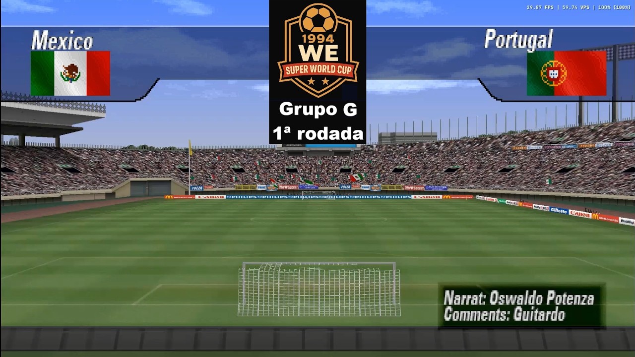 MÉXICO X PORTUGAL | SUPERCOPA DO MUNDO WE 1994 | GRUPO G | 1ª RODADA