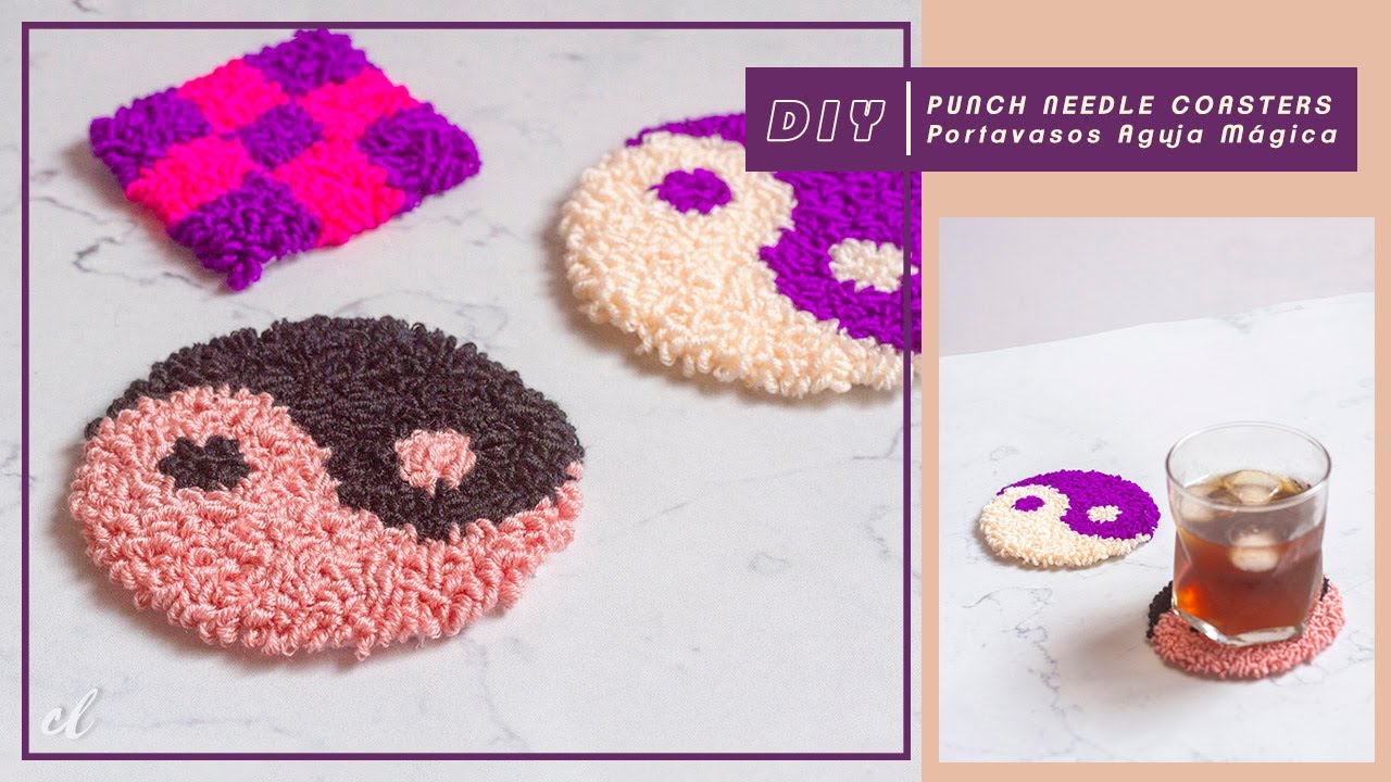 ¿Cómo hacer portavasos con aguja mágica - DIY Punch Needle Coasters #tutorial | Carolina Llano
