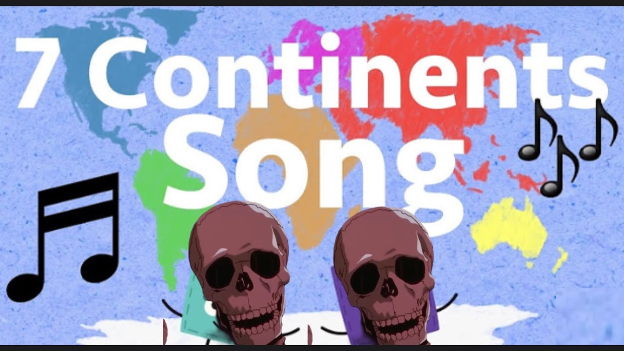 The 7 continents song but with the skeleton meme