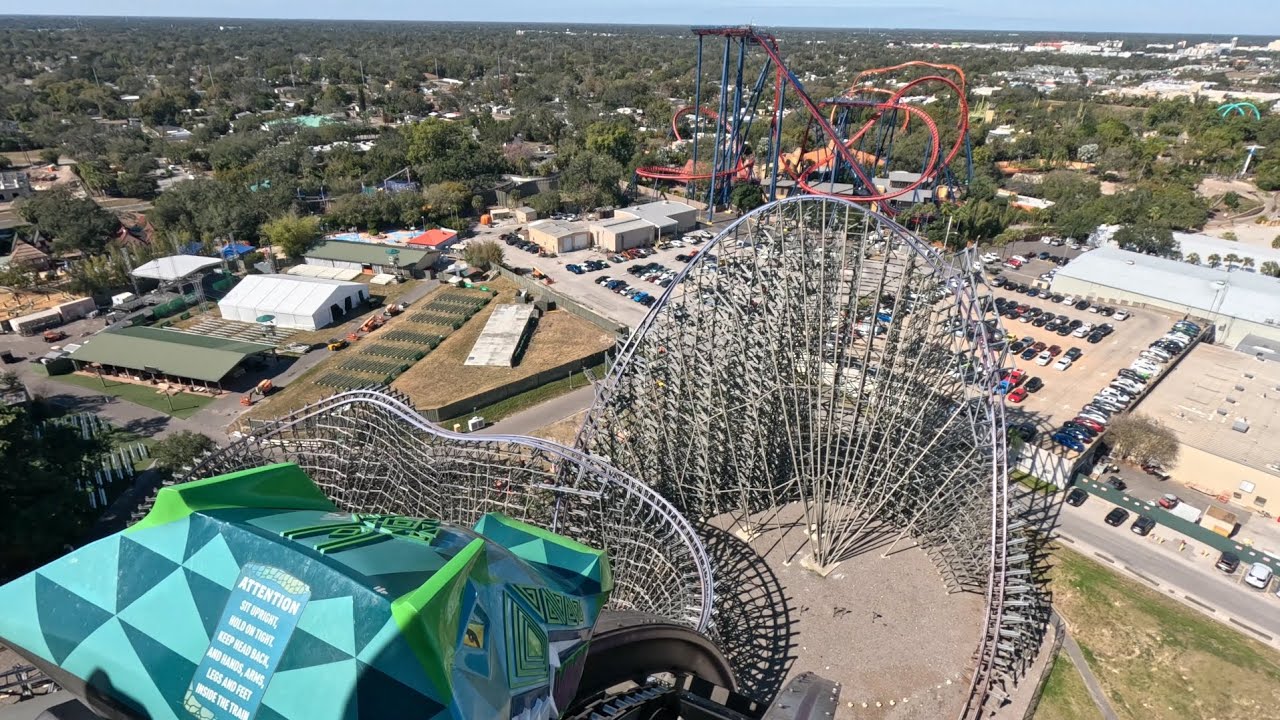 First time on Iron Gwazi #rollercoaster @buschgardensflorida (reaction front row POV wide-screen)