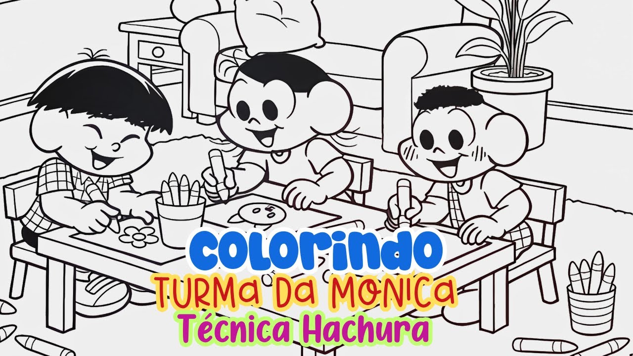 PINTANDO BOBBIE GOODS TURMA DA MÔNICA | TÉCNICA HACHURA | COLORINDO COM OS AMIGOS | PINTE COMIGO
