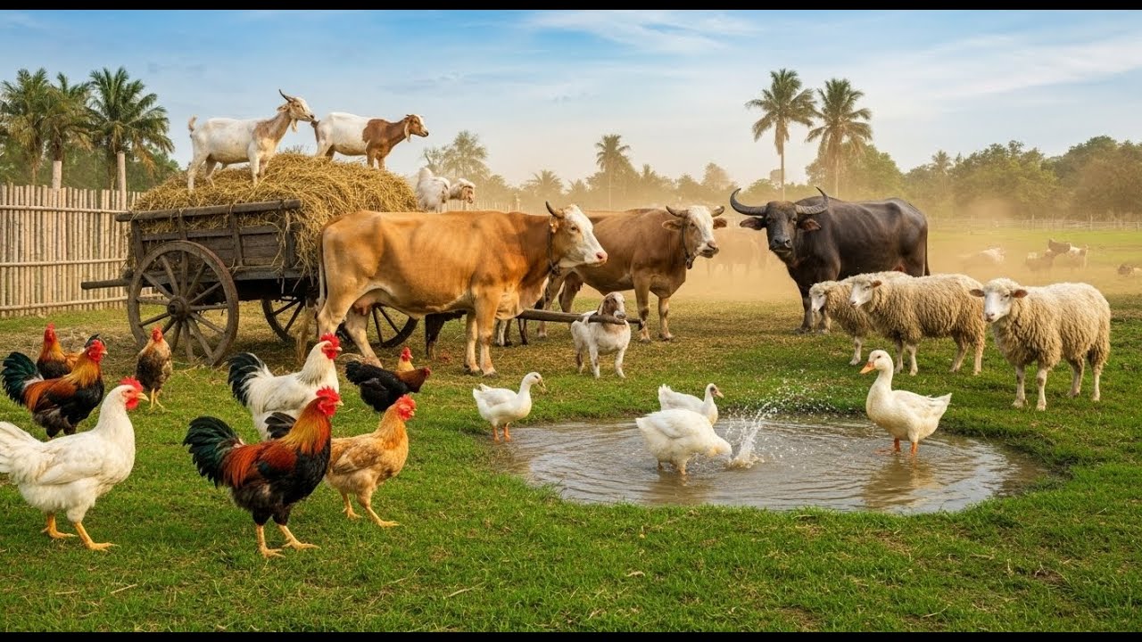 The Heart of the Farm ❤️ | Buffalo, Ducks & Sheep in a Peaceful Village