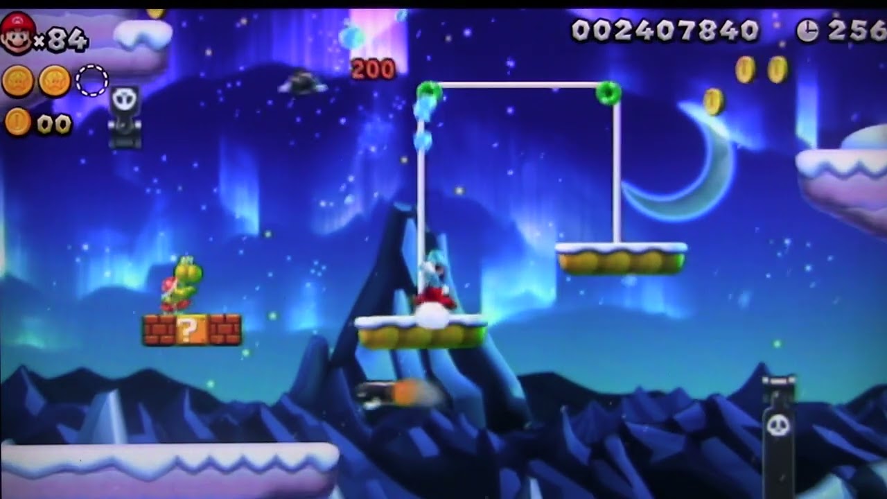 ⭐MU4-4 New Super Mario Bros. U ▶ Frozen Glacier Lift Climb! All Star Coins Guide & Pro Route