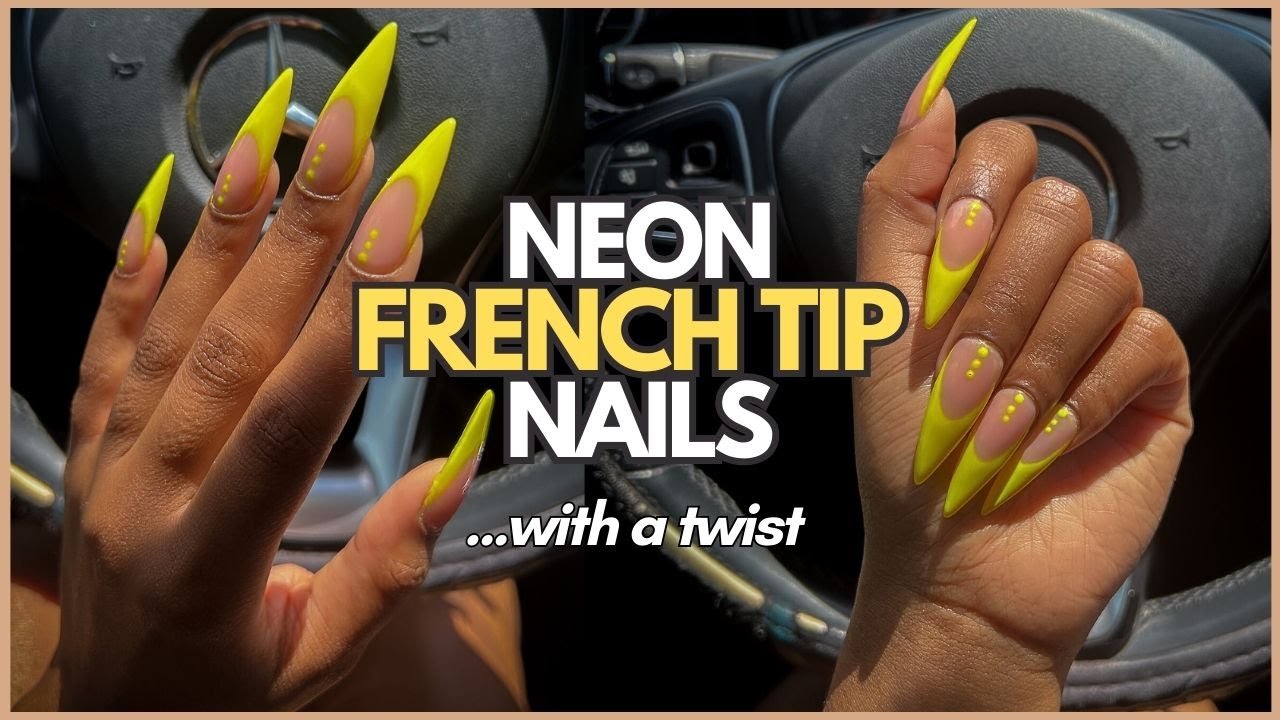 Unforgettable Neon Nails using Gel X Dupe! | FUN French Tip Summer Nail Art