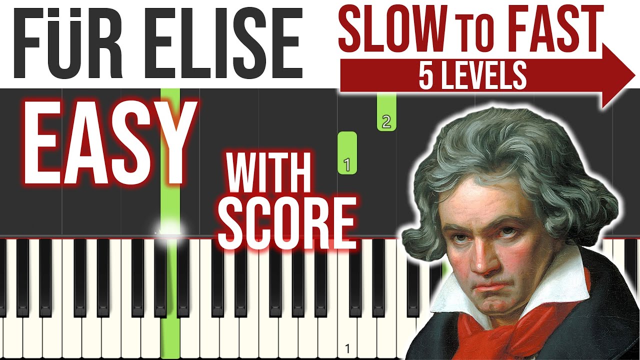 Für Elise - Per Elisa - Beethoven - EASY Piano Tutorial 🎹 5 levels - with Score - Per Elisa