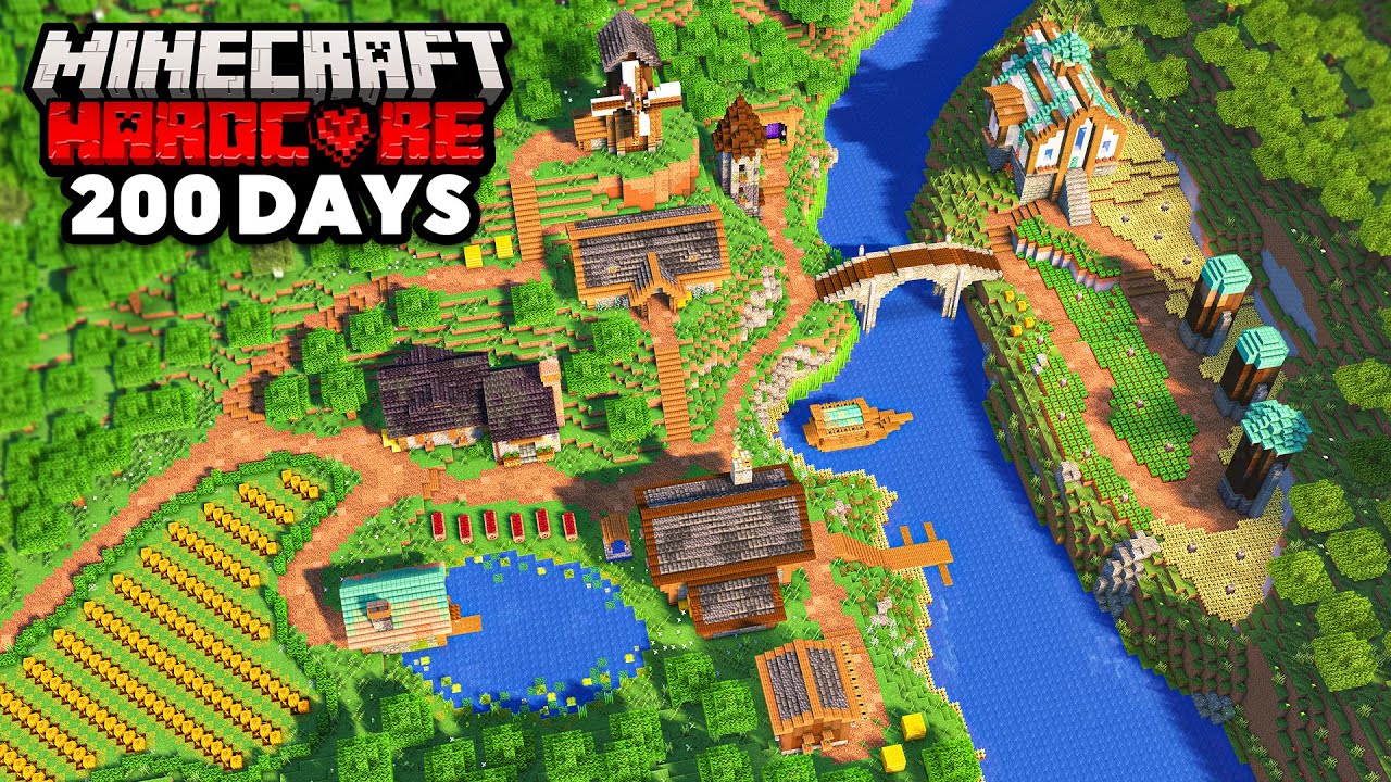 I Survived 200 Days on a River in Hardcore Minecraft!