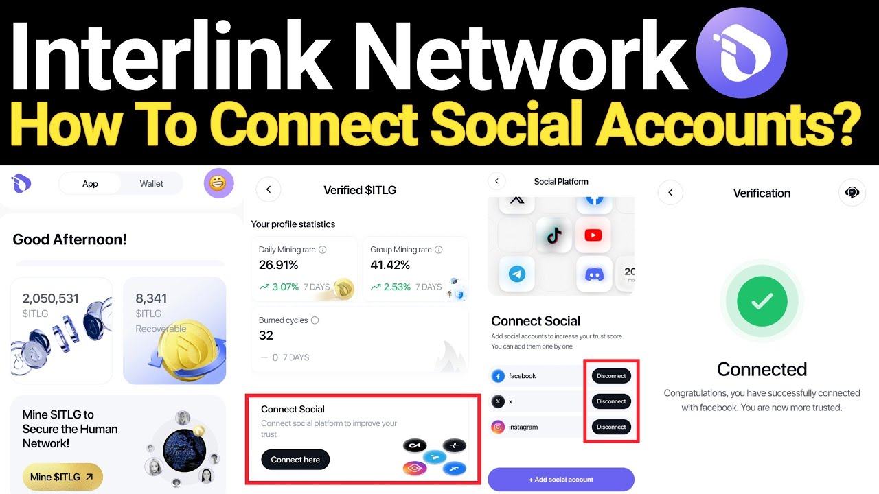 How to Connect Social Accounts in the Interlink Network App (Step-By-Step) Full Method