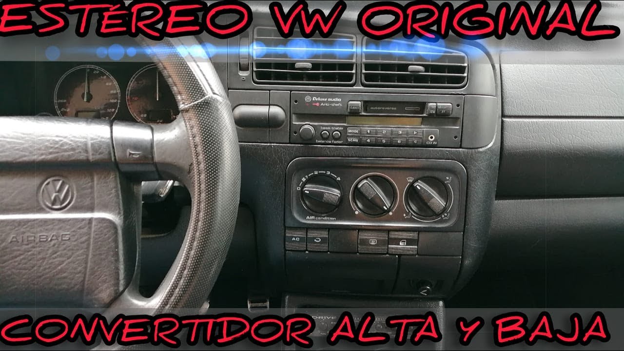COMO CONECTAR UN AMPLIFICADOR A UN ESTEREO ORIGINAL VW(Introducir código de desbloqueo SAFE) #mk3