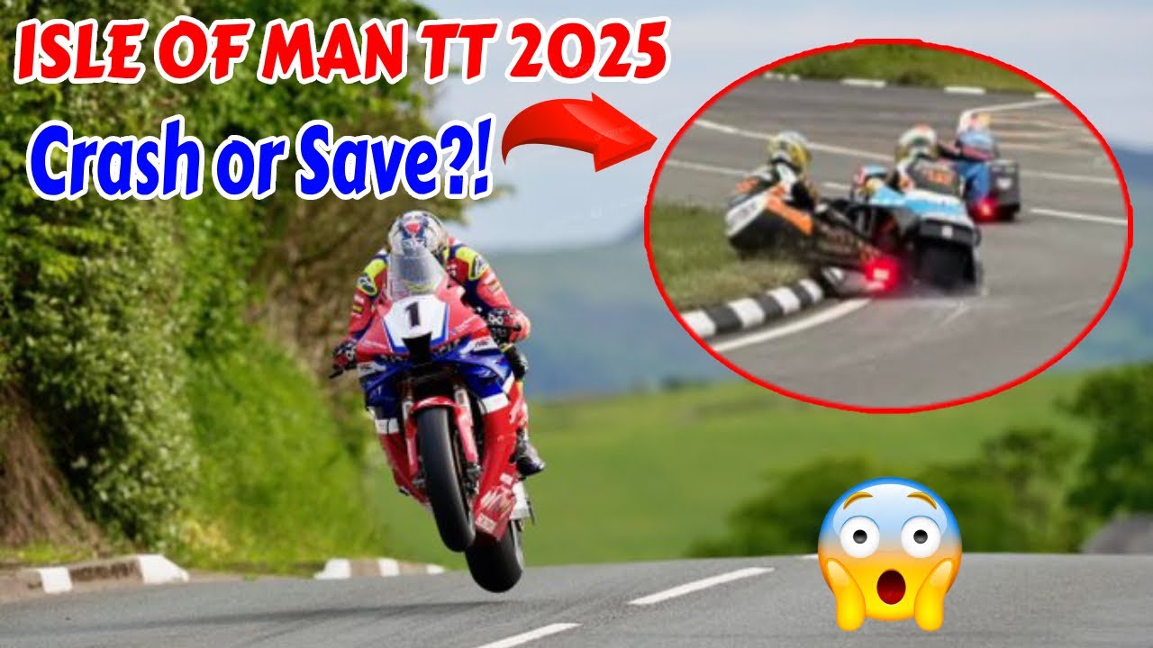 Isle of Man TT 2025 – CRASH or MIRACLE SAVE? Insane Moment at Full Speed!