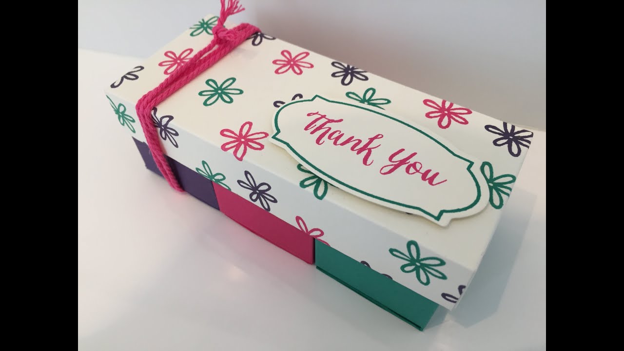 Three Segment Gift Box - Video Tutorial Using Stampin' Up Products.