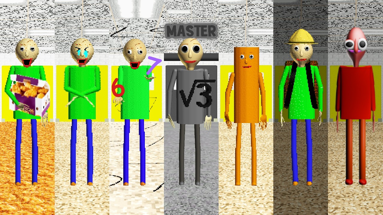 Все персонажи Baldi's 7 Sounds so Funny But Loud - All Perfect!
