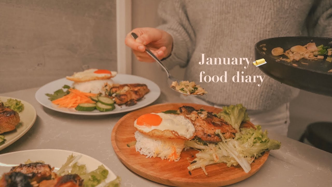 January food diary🍛越式蝦米紙卷 白酒洋蔥青口 香茅豬扒飯🍅清冰箱的意大利餛飩🧈味噌蔬菜吐司🍞 很想去旅行!