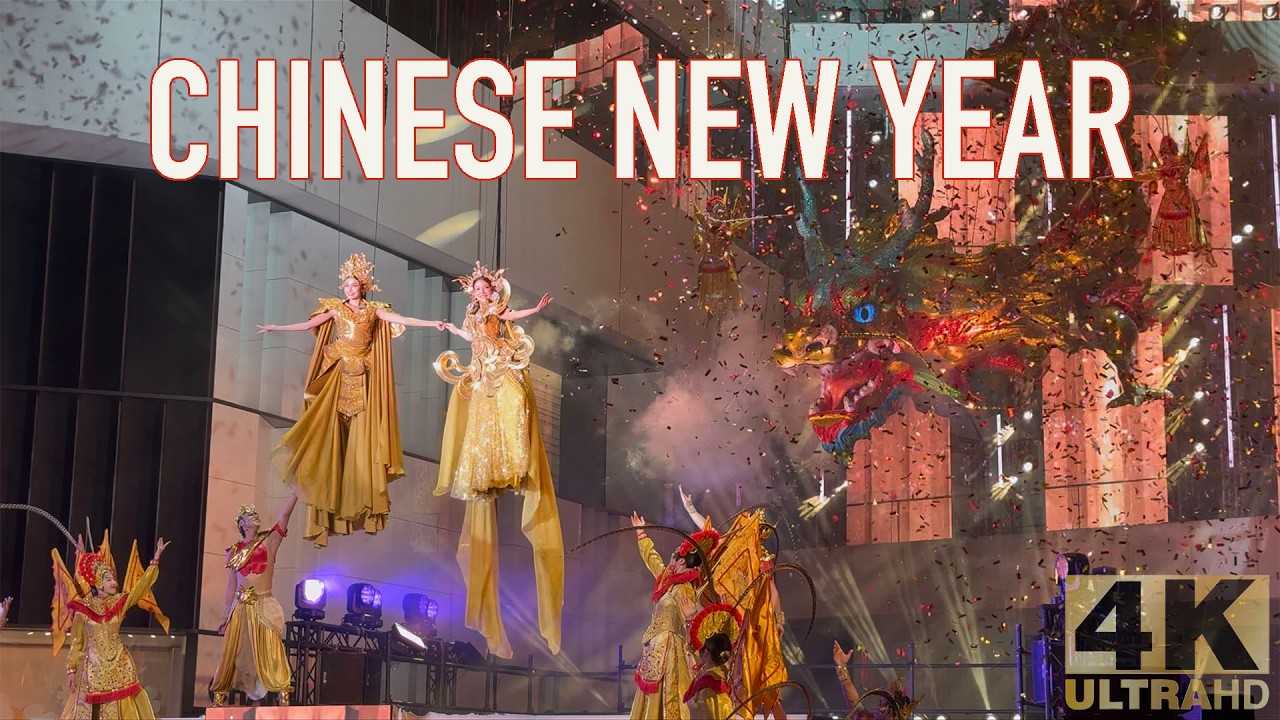 Chinese New Year  Dragon show 2026 in Bangkok Thailand  4K