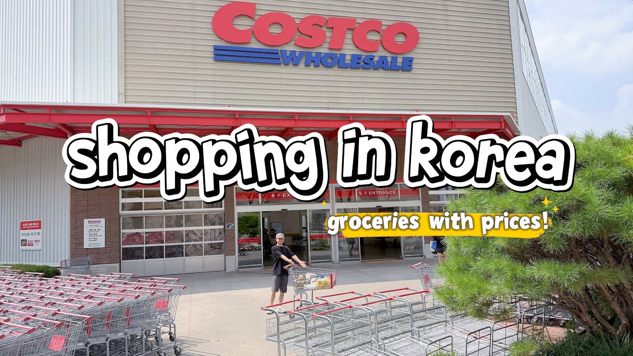 shopping in korea vlog 🇰🇷 grocery food haul with prices! 🍜 trying new food at Costco