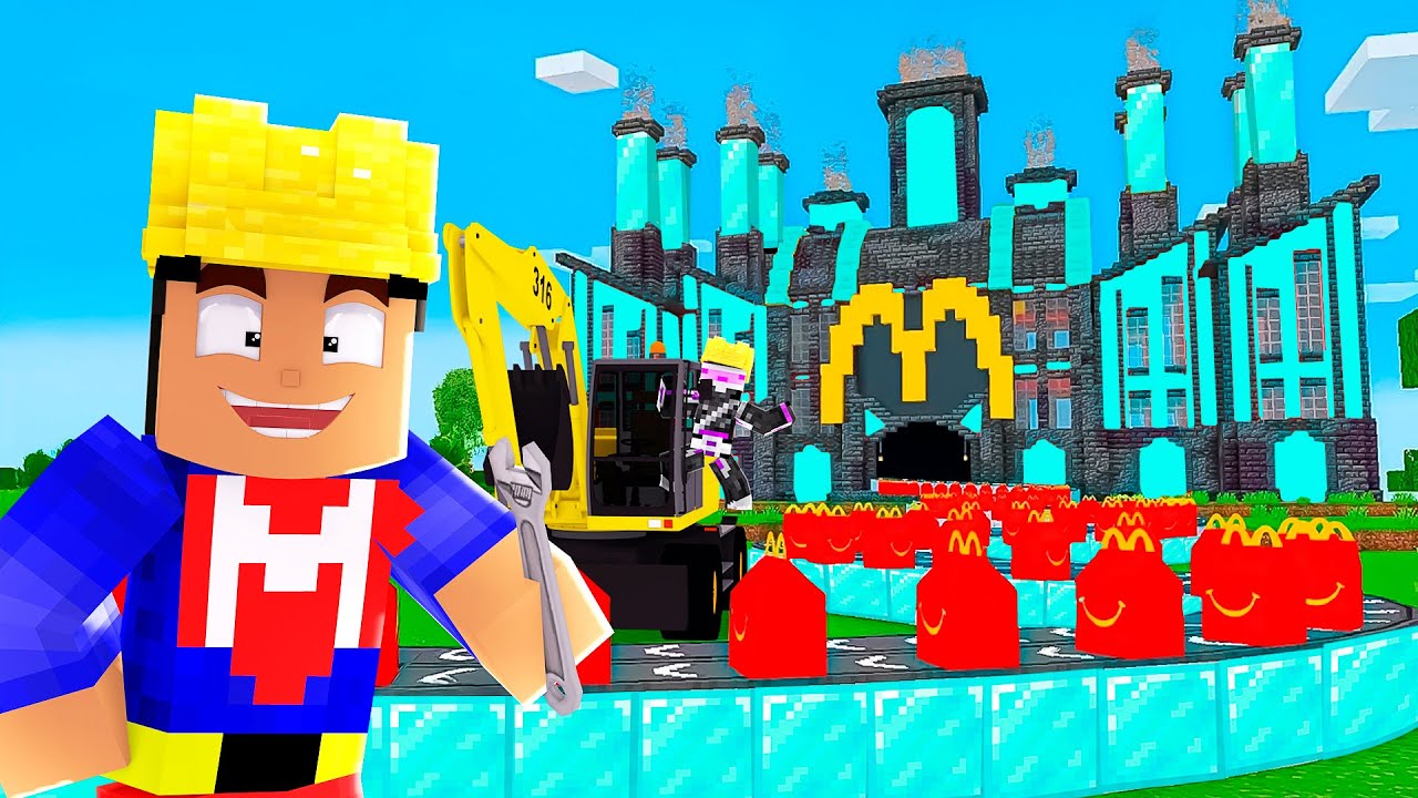 CONSTRUIMOS UN MCDONALD'S DE LUJO EN MINECRAFT TROLL 🍔🏗️