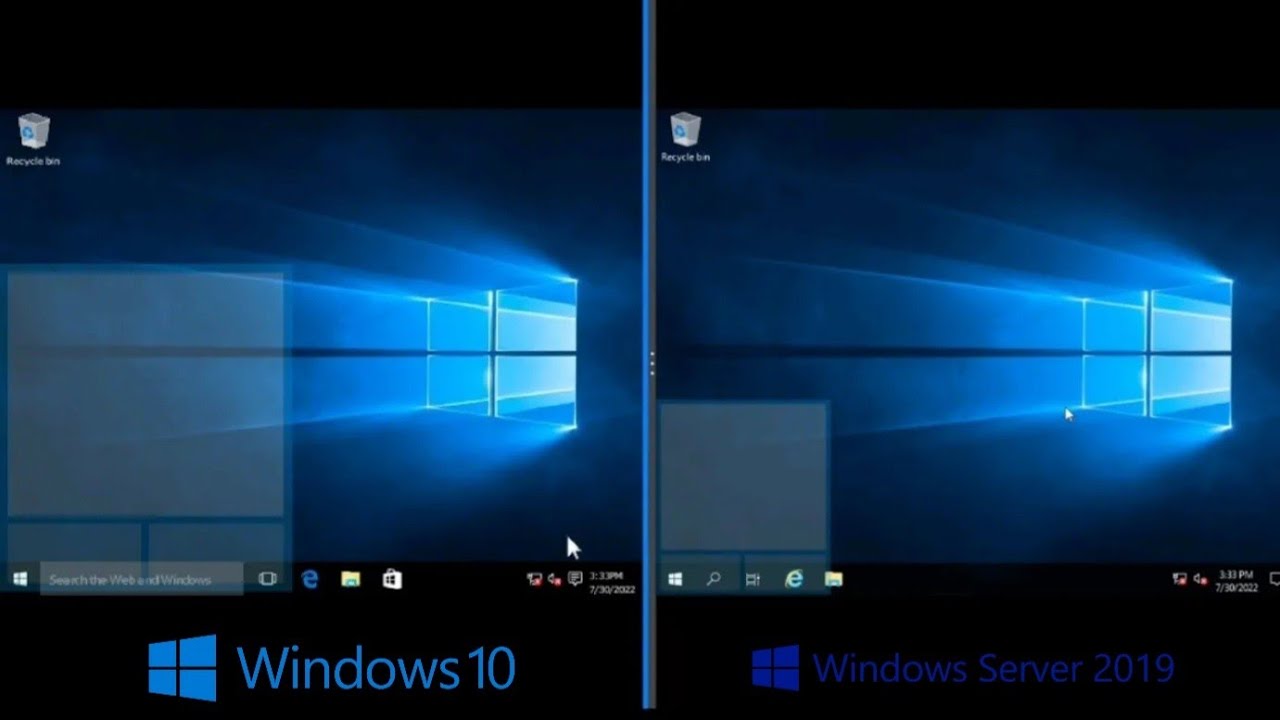 Windows 10 vs Windows Server 2019 installation Disk And Setup On Android