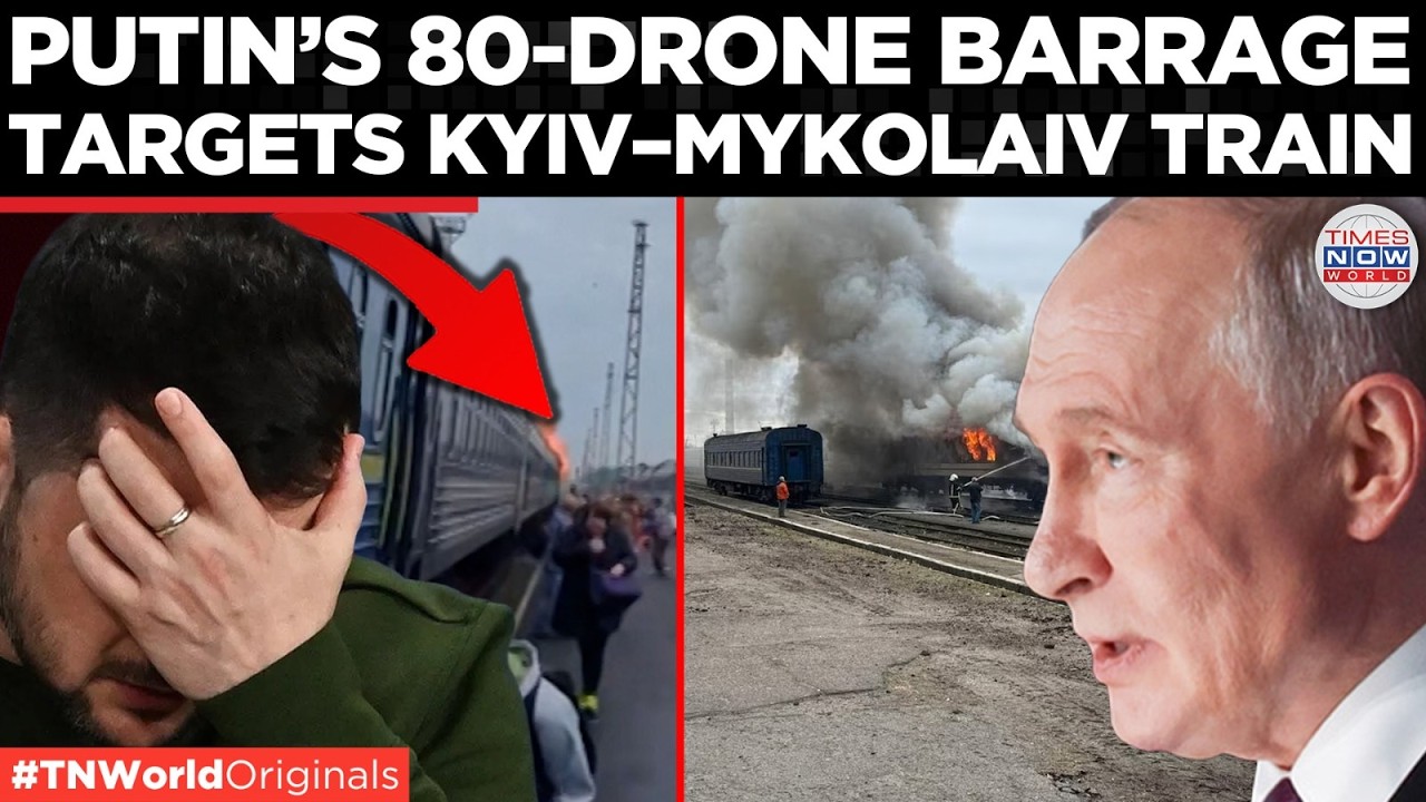 UKRAINE UNDER ATTACK: Russian Drones Target Passenger Train, Seven Locations Hit | Times Now World