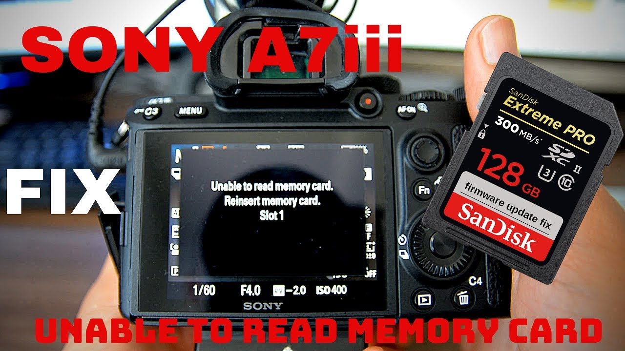unable to read memory card reinsert memory card sony a7 iii