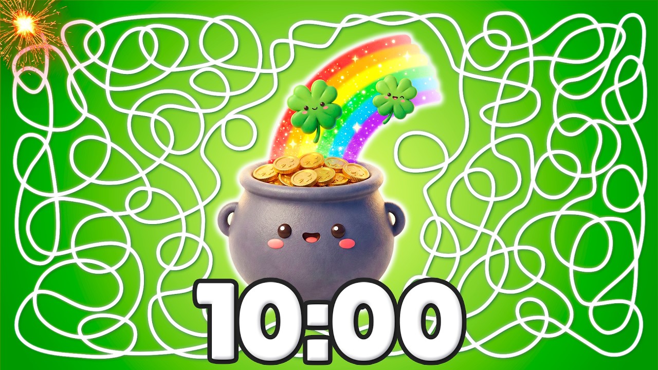 10 Minute [ST. PATRICK'S] Pot of Gold Timer 🍀🌈💥 | Lucky Classroom Countdown!